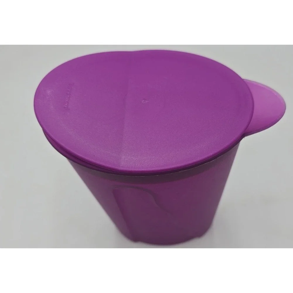 Vtg Tupperware Impressions Pitcher Purple Flip Lid Retro Kitchen Decor MCM 1L